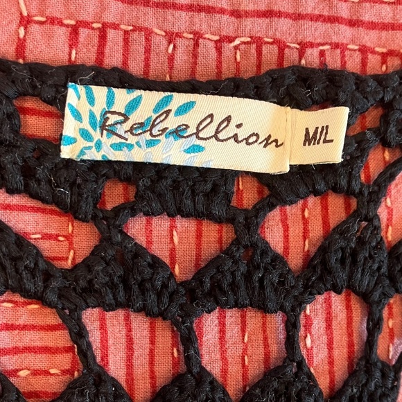 Rebellion women’s size medium / large long Black Crochet Vest - Picture 2 of 12